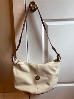 Capezio Cream Shoulder Bag with Brown Strap